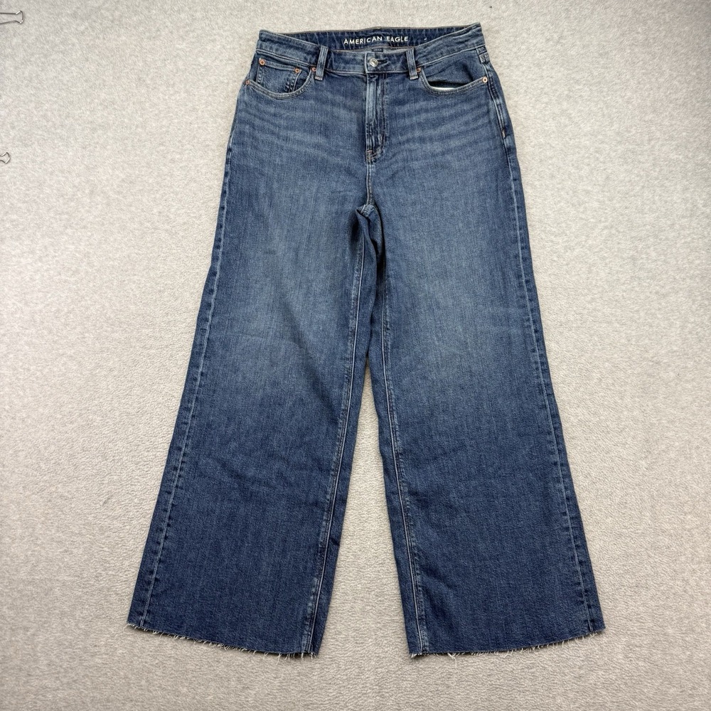 American Eagle Women's Super High Rise Baggy Wide Leg Cargo Stretch 10x30" Jeans